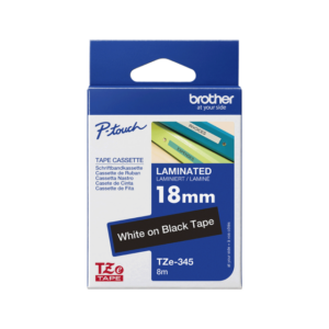 Brother TZe-345 18mm White on Black Tape