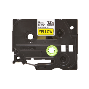 Brother TZe-FX621 Black on Yellow Flexible Label Tape 9mm