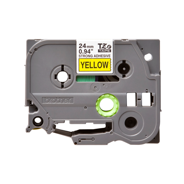 Brother TZe-S651 24mm Black on Yellow Strong Adhesive