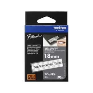 Brother TZe-SE4 Security Tape 18mm Black on White